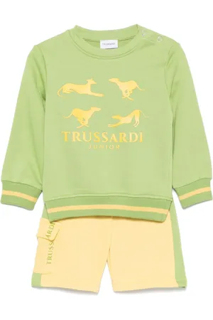 Trussardi Set con shorts e logo goffrato