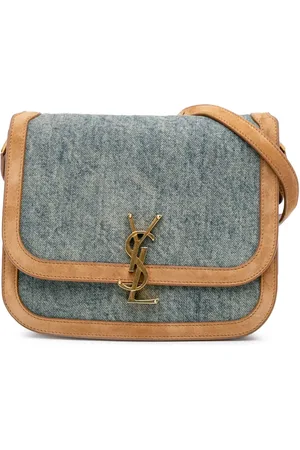 Saint Laurent Borsa a tracolla Solferino media in denim 2020