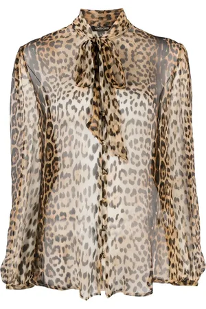 Roberto Cavalli Blusa con stampa semi trasparente