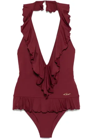 Chloé Costume da bagno con scollo a V e ruches