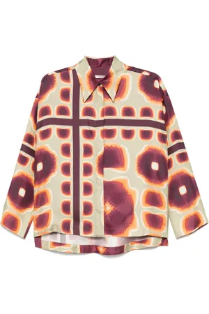 ODEEH Camicia con stampa grafica