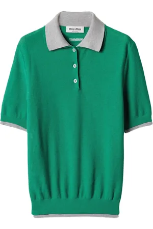 Miu Miu Polo in cotone con ricamo logo