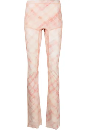 KNWLS Pantaloni a fantasia semi trasparenti