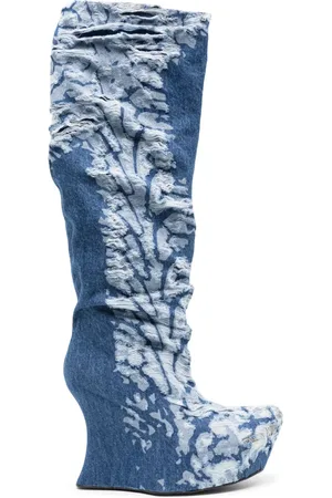 Masha Popova Stivali con effetto denim vissuto