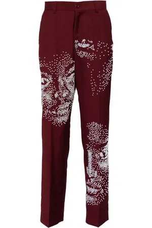 KIDSUPER STUDIOS Pantaloni dritti con perle sintetiche
