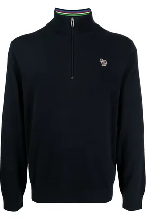 Paul Smith Felpa in cotone con zip e motivo Zebra