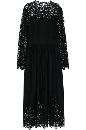 ULLA JOHNSON Abito lungo con dettagli in pizzo