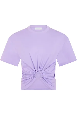 Paco rabanne T-shirt crop con ricamo