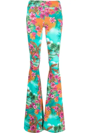 Roberto Cavalli Pantaloni svasati a fiori