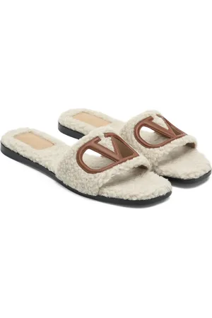 VALENTINO GARAVANI Sandali slides in pelle con cut-out