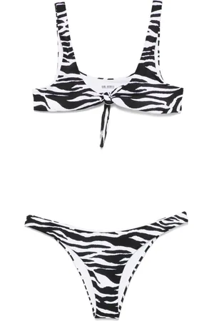 The Attico Bikini con stampa zebra