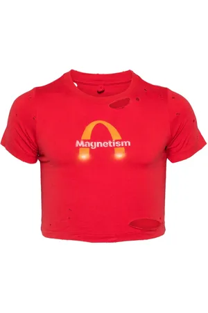 DOUBLET T-shirt Magnetism con effetto vissuto