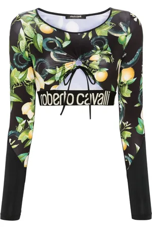 Roberto Cavalli Top corto con stampa
