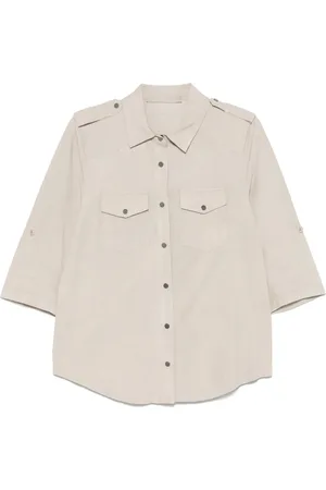 SALVATORE SANTORO Camicia in pelle scamosciata