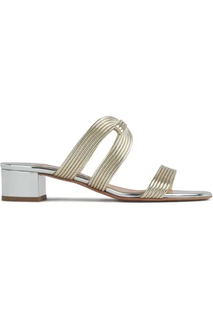 Aquazzura Sandali metallizzati con fasce a coste