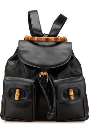 Gucci Zaino in pelle di vitello e bamb?? con coulisse XX secolo