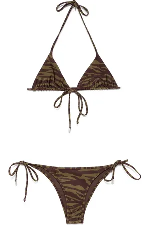 The Attico Bikini con stampa zebra