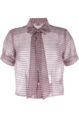 Thom Browne Blusa a quadretti con fiocco