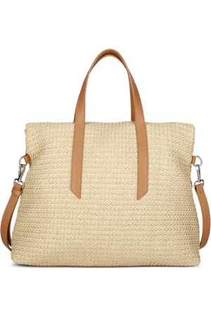 QUARZOVIVO Borsa tote con finiture in pelle