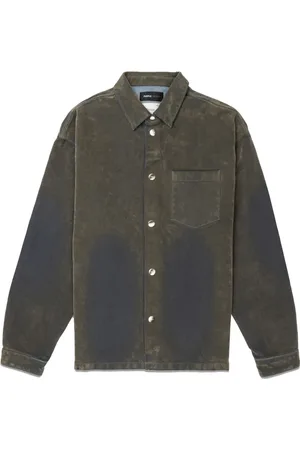 Purple Brand Camicia denim con effetto schiarito