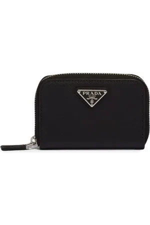 Prada Portamonete con placca logo