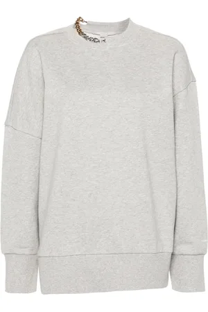 Stella McCartney Felpa mélange con dettaglio a catena