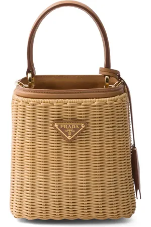 Prada Borsa a secchiello Panier mini con logo Triangle