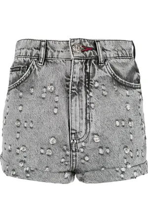 Philipp Plein Shorts denim con borchie