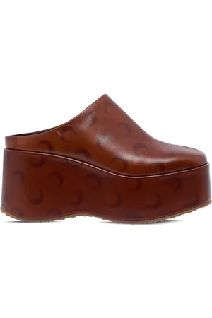 Marine Serre Mules con stampa Crescent Moon 85mm