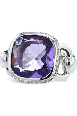 POIRAY Anello Fille in oro bianco con ametista e diamanti anni 2010