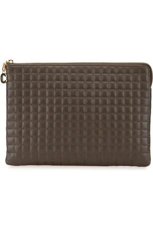 Céline Clutch in pelle di vitello trapuntata con ciondolo C 2018