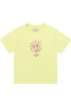 Fendi T-shirt in cotone con logo ricamato