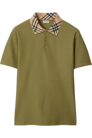 Burberry Polo in cotone con colletto a quadri