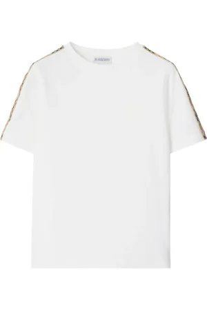 Burberry T-shirt con bordo a quadri