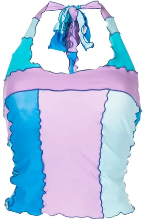 Sherris Top con design color-block e scollo all