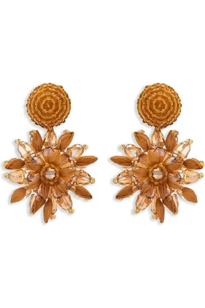 Oscar de la Renta Orecchini Flower con perline