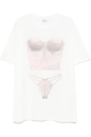 Vaquera T-shirt con stampa lingerie