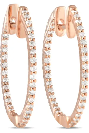 LB Exclusive Orecchini a cerchio Inside-Out in oro 14 carati con diamanti