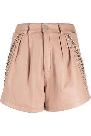 Philipp Plein Shorts in pelle con strass