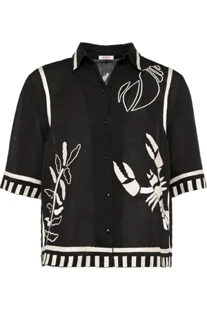 ERES Camicia a maniche corte con ricamo