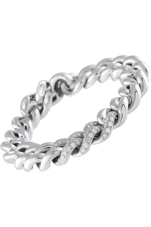 Pomellato Bracciale Gourmette in oro bianco 18 carati con diamanti