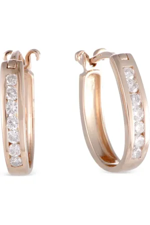 LB Exclusive Orecchini a cerchio in oro 14 carati con diamanti