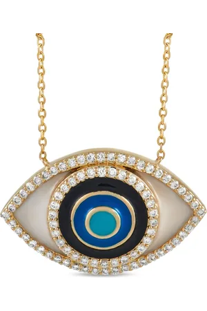 LB Exclusive Collana Evil Eye in giallo 14 carati con diamanti
