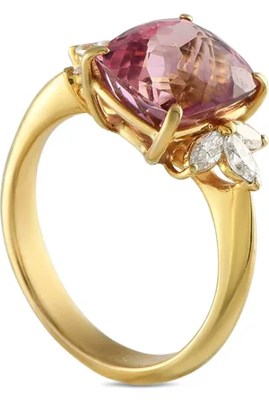 LB Exclusive Anello in giallo 18 carati con diamanti e tormalina
