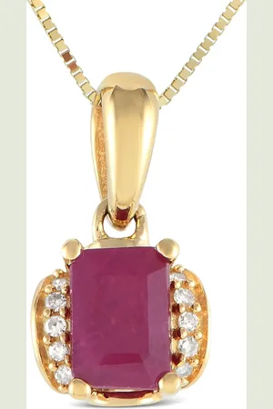 LB Exclusive Collana in giallo 14 carati con diamanti e rubini