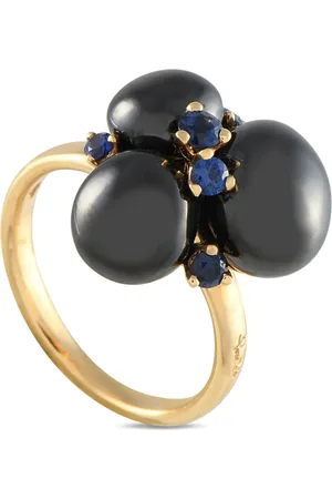 Pomellato Anello Capri in giallo 18 carati con zaffiri e ematite