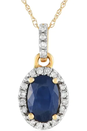 LB Exclusive Collana in 14 carati con zaffiri e diamanti