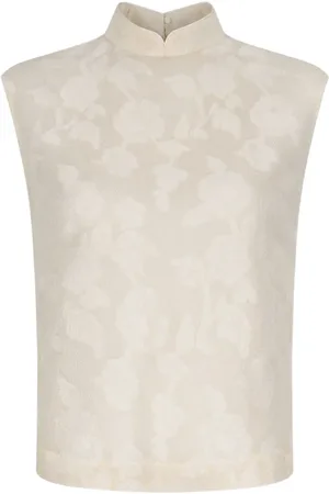 SHANGHAI TANG Top con effetto jacquard