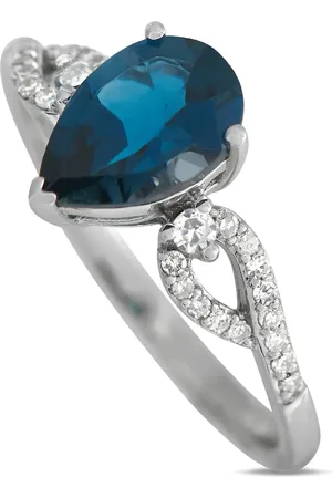 LB Exclusive Anello in oro bianco 14kt con topazio e diamanti