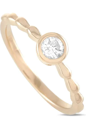LB Exclusive Anello Solitaire in giallo 14 carati con diamanti Pre-owned